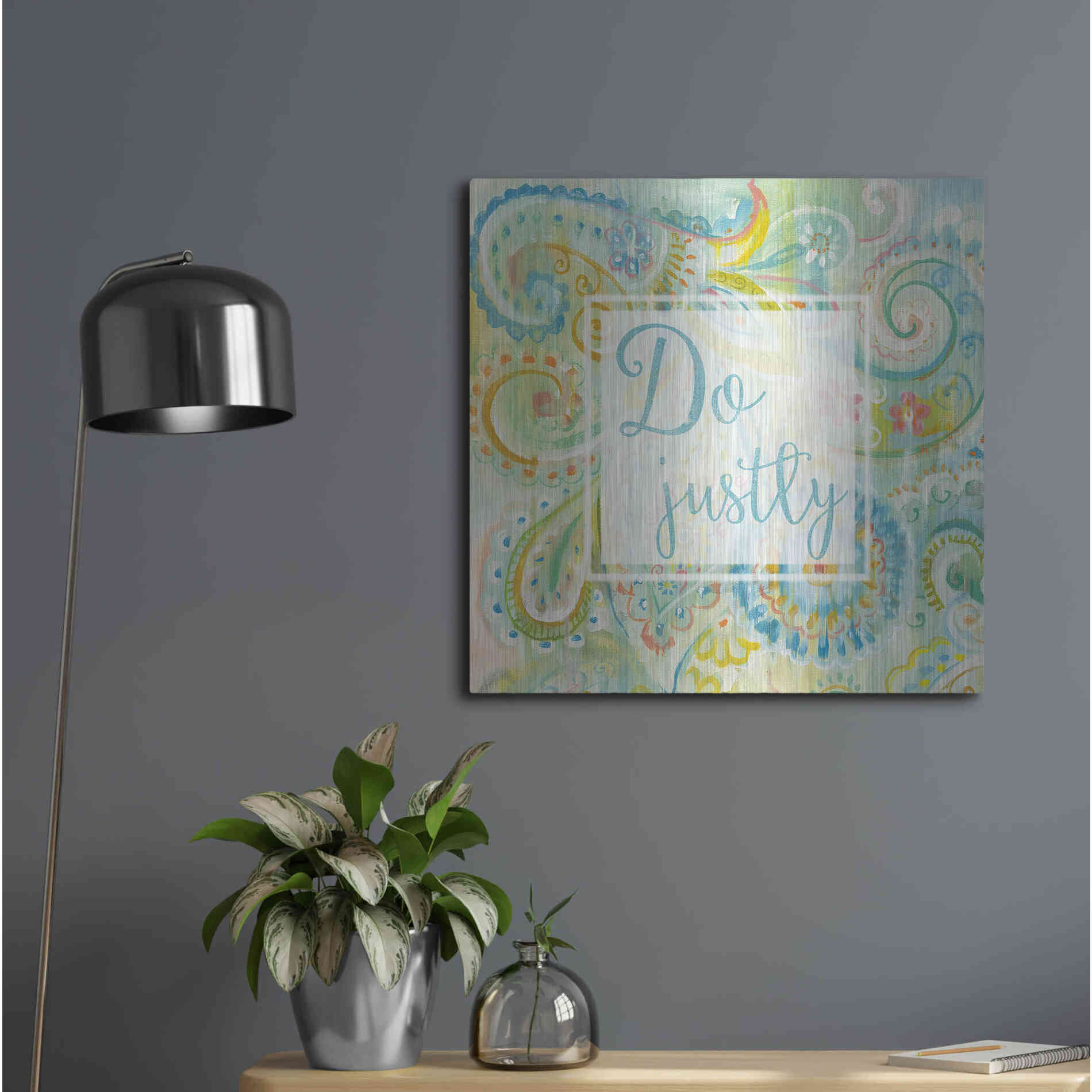 Luxe Metal Art 'Spring Dream Paisley II Pink Sentiment' by Danhui Nai, Metal Wall Art,24x24
