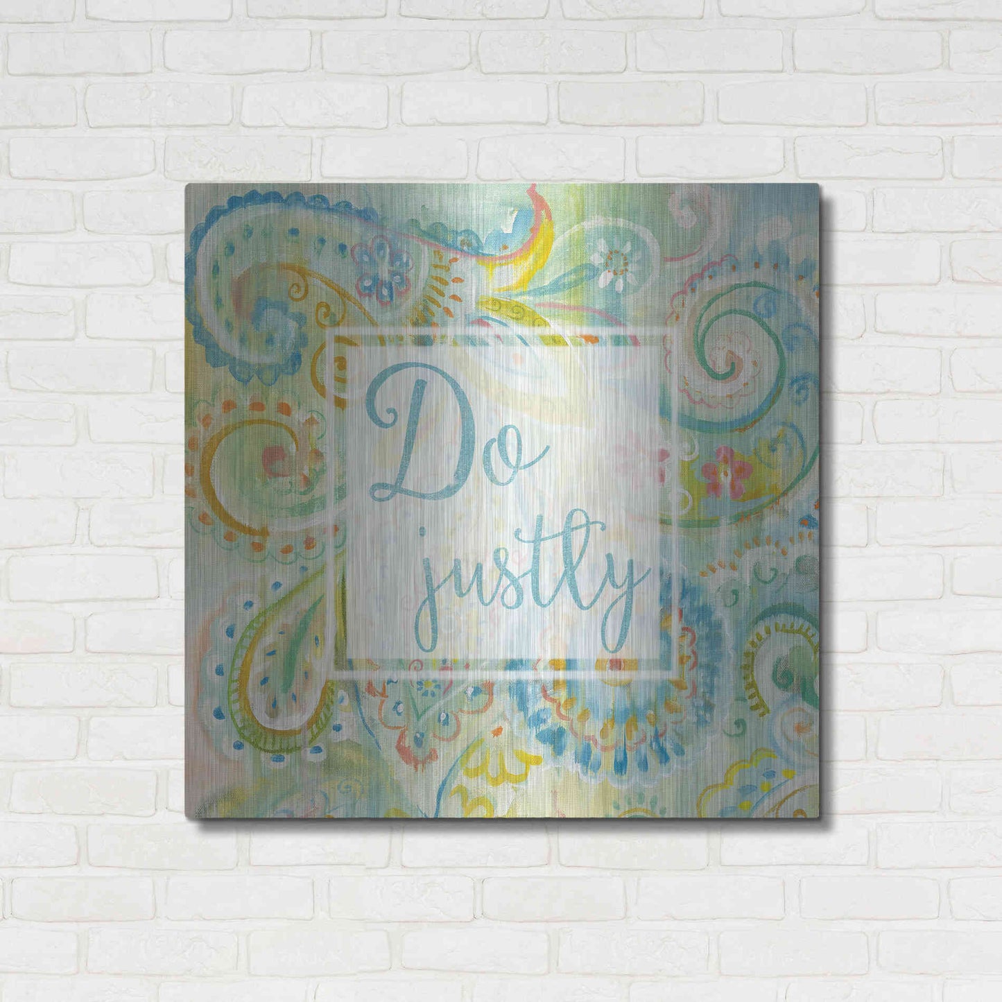 Luxe Metal Art 'Spring Dream Paisley II Pink Sentiment' by Danhui Nai, Metal Wall Art,36x36
