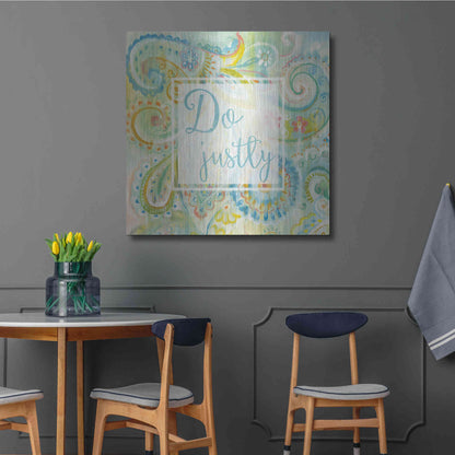 Luxe Metal Art 'Spring Dream Paisley II Pink Sentiment' by Danhui Nai, Metal Wall Art,36x36