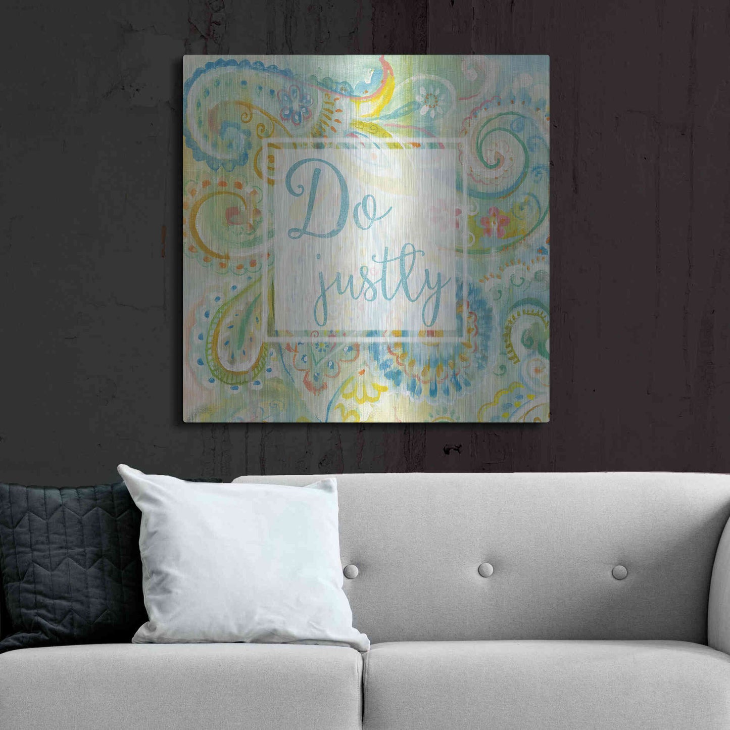 Luxe Metal Art 'Spring Dream Paisley II Pink Sentiment' by Danhui Nai, Metal Wall Art,36x36
