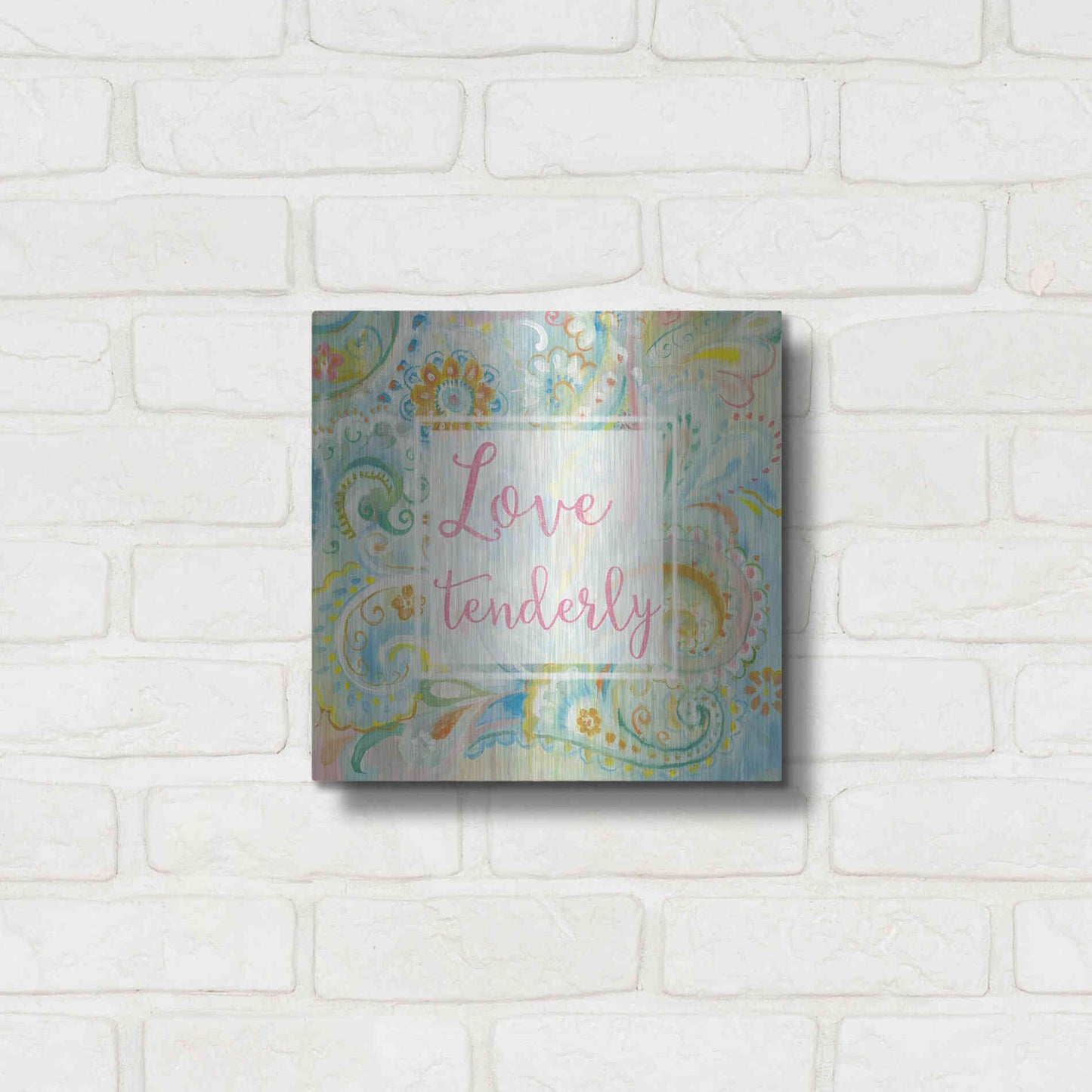 Luxe Metal Art 'Spring Dream Paisley III Pink Sentiment' by Danhui Nai, Metal Wall Art,12x12