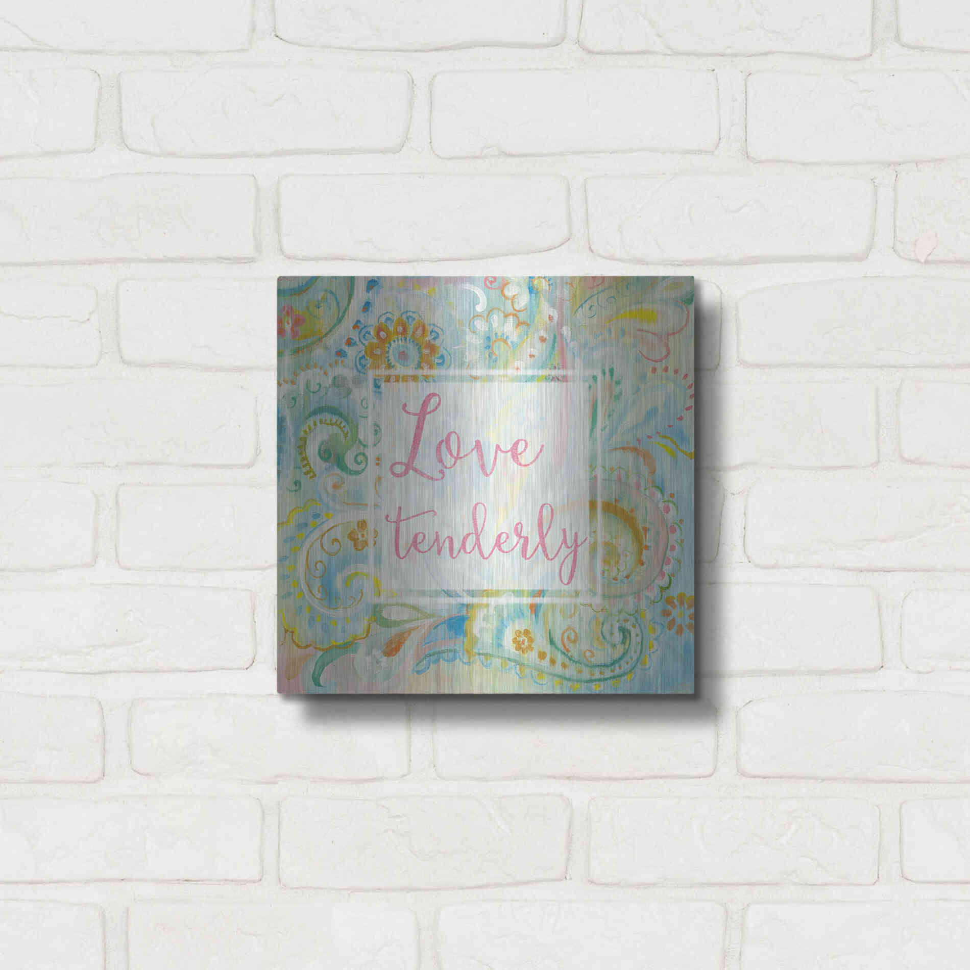 Luxe Metal Art 'Spring Dream Paisley III Pink Sentiment' by Danhui Nai, Metal Wall Art,12x12