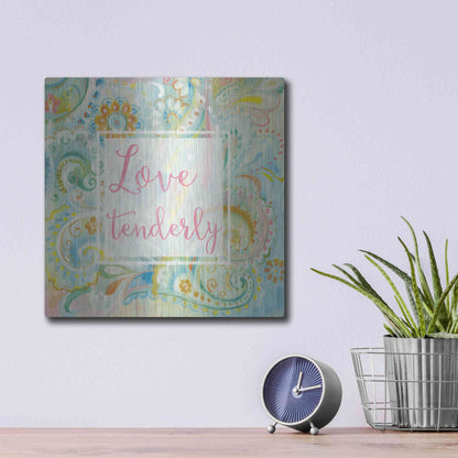 Luxe Metal Art 'Spring Dream Paisley III Pink Sentiment' by Danhui Nai, Metal Wall Art,12x12
