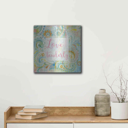Luxe Metal Art 'Spring Dream Paisley III Pink Sentiment' by Danhui Nai, Metal Wall Art,12x12