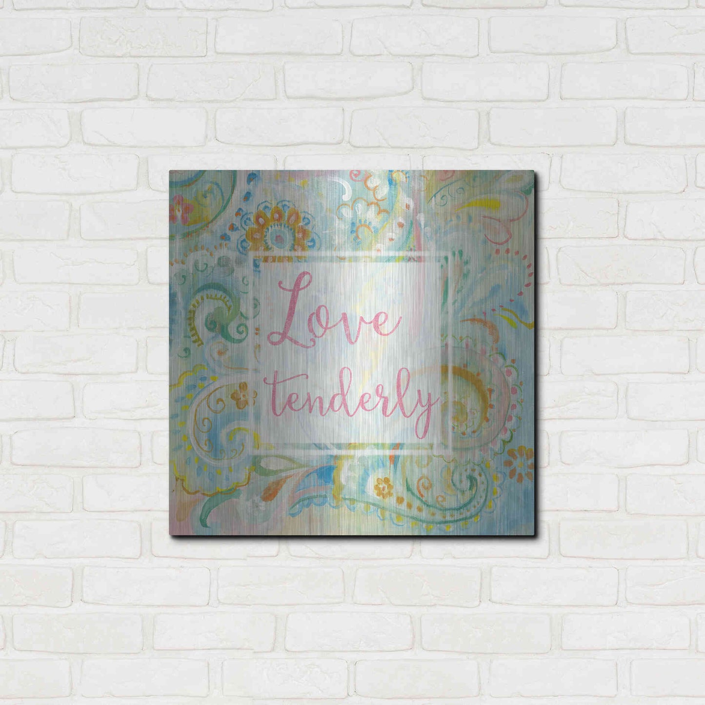 Luxe Metal Art 'Spring Dream Paisley III Pink Sentiment' by Danhui Nai, Metal Wall Art,24x24