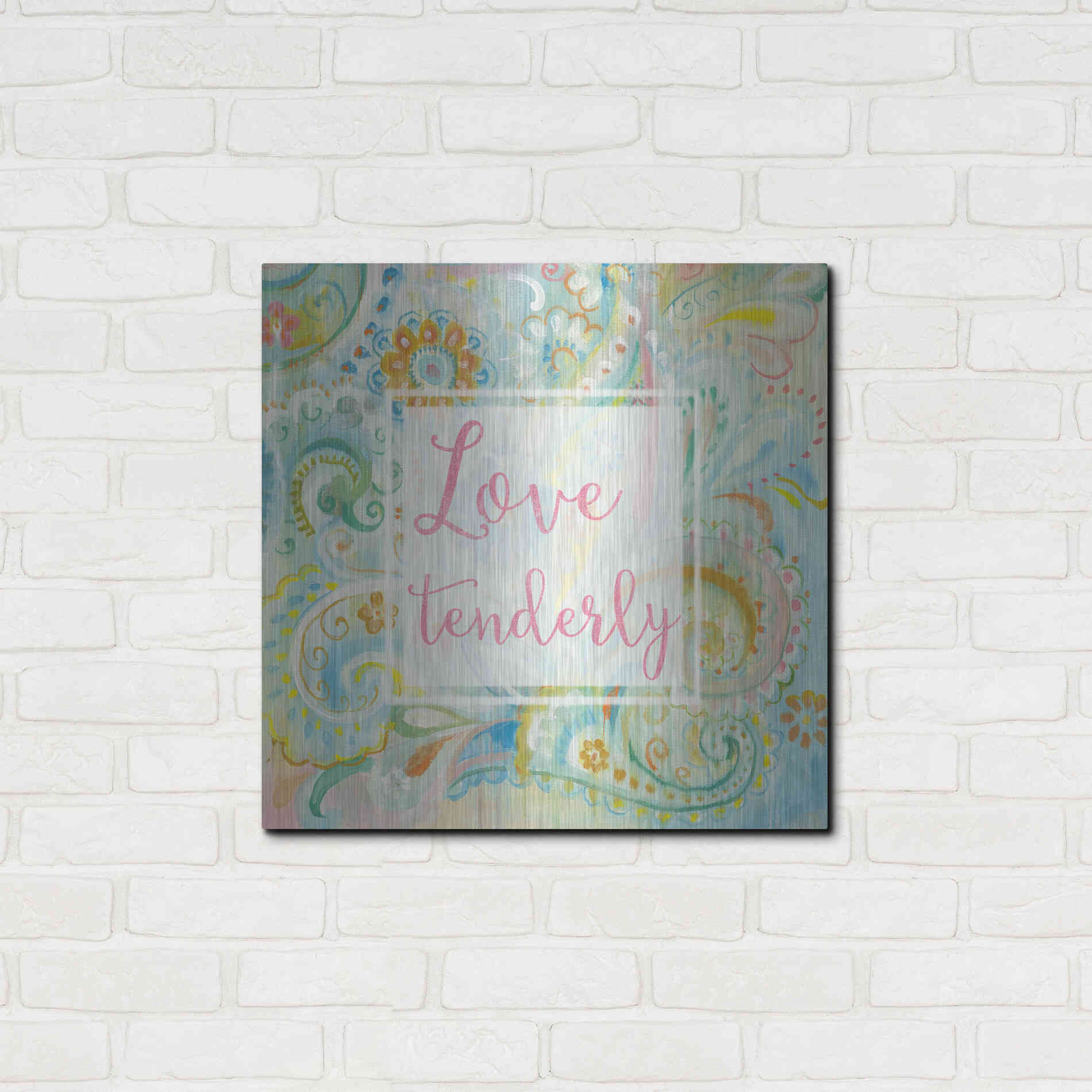 Luxe Metal Art 'Spring Dream Paisley III Pink Sentiment' by Danhui Nai, Metal Wall Art,24x24