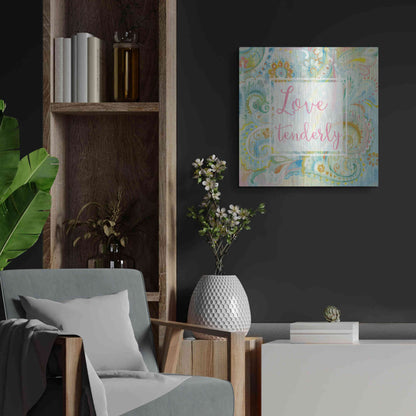 Luxe Metal Art 'Spring Dream Paisley III Pink Sentiment' by Danhui Nai, Metal Wall Art,24x24