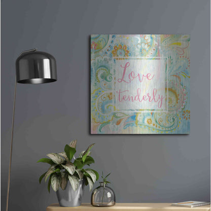 Luxe Metal Art 'Spring Dream Paisley III Pink Sentiment' by Danhui Nai, Metal Wall Art,24x24