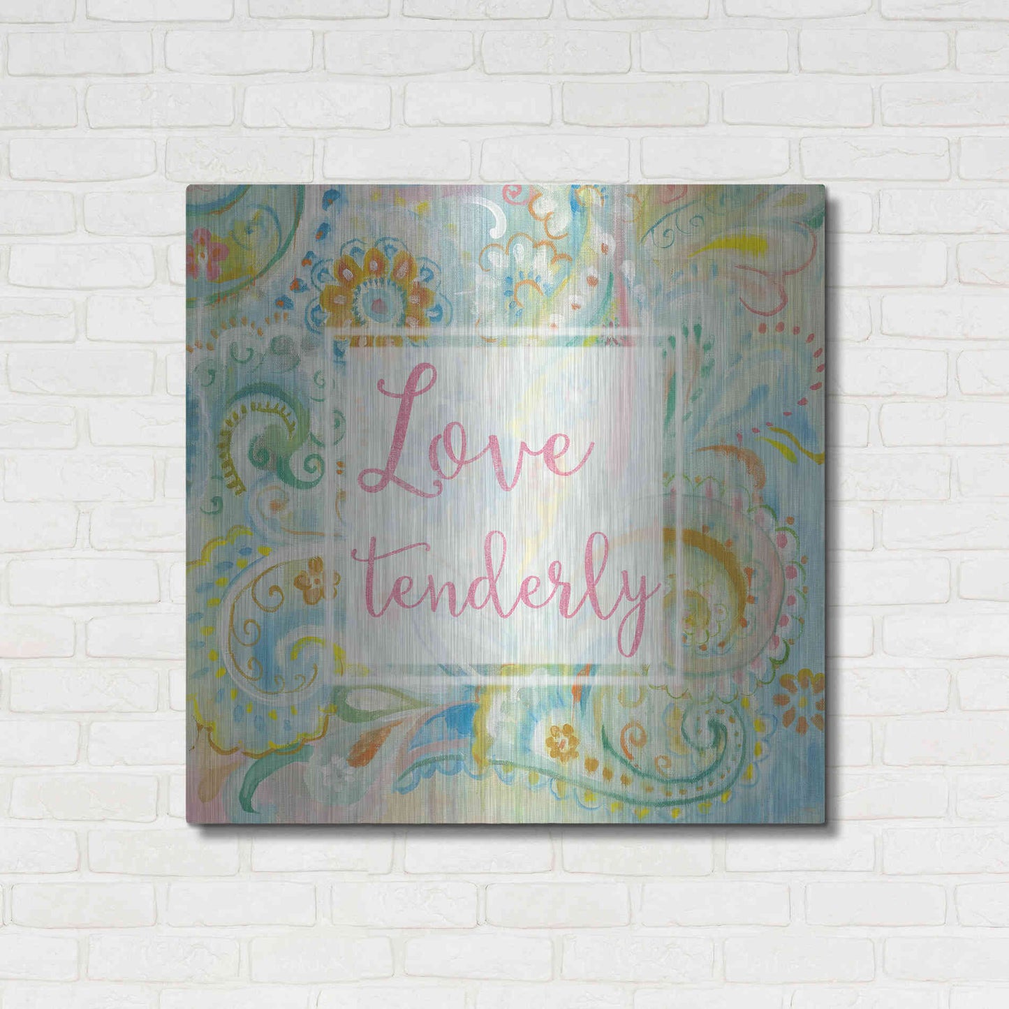 Luxe Metal Art 'Spring Dream Paisley III Pink Sentiment' by Danhui Nai, Metal Wall Art,36x36