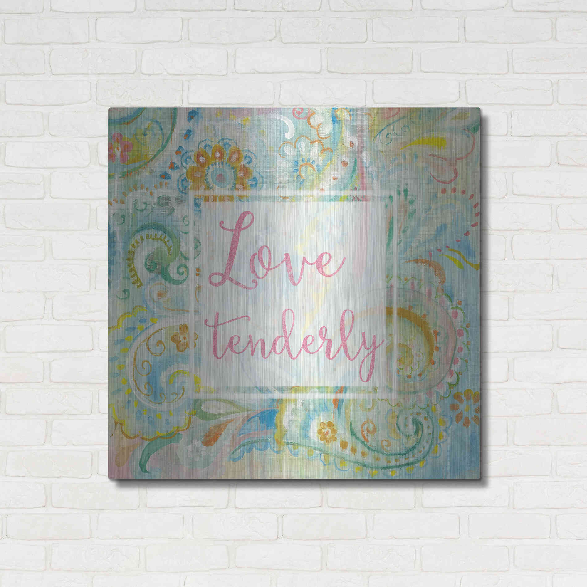Luxe Metal Art 'Spring Dream Paisley III Pink Sentiment' by Danhui Nai, Metal Wall Art,36x36