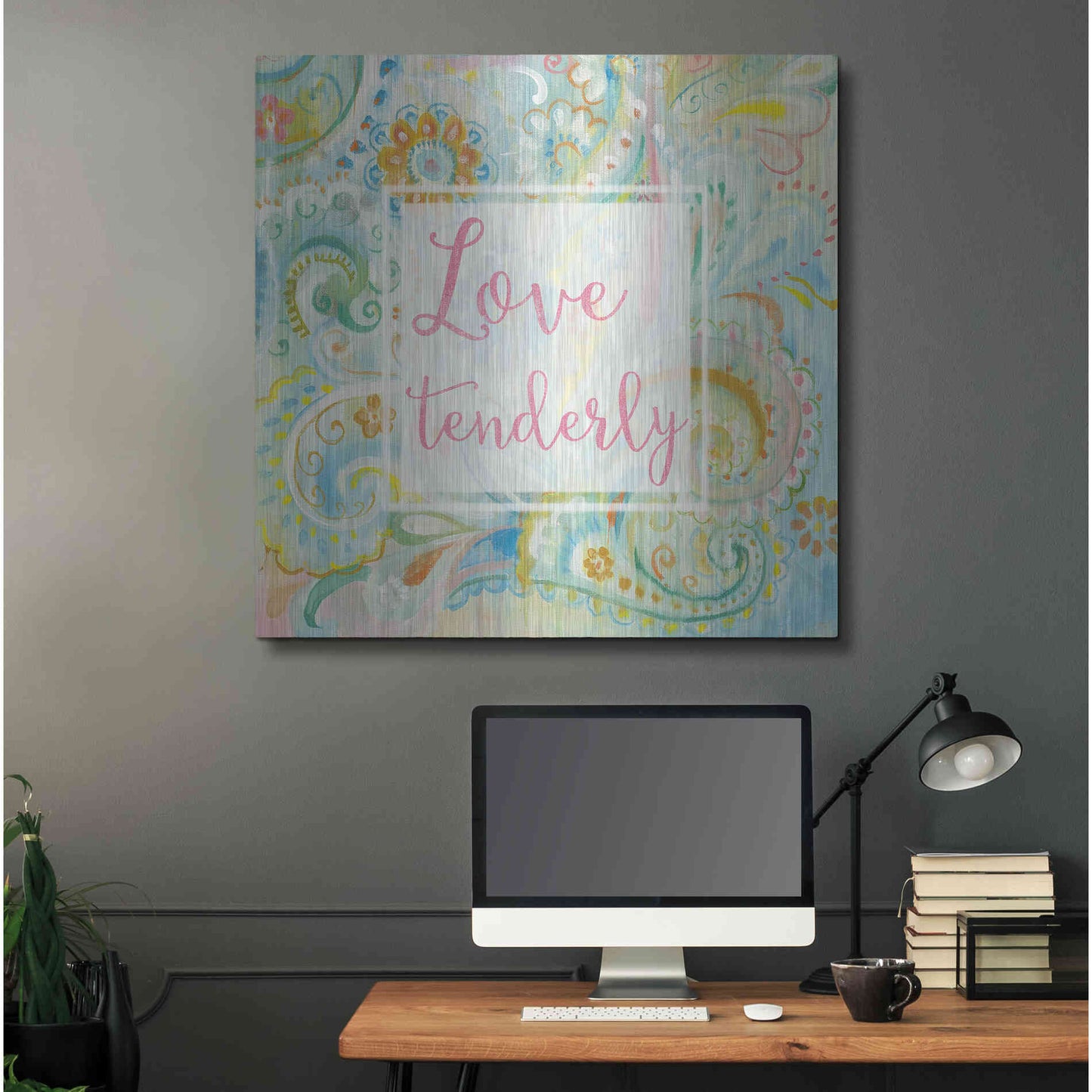 Luxe Metal Art 'Spring Dream Paisley III Pink Sentiment' by Danhui Nai, Metal Wall Art,36x36