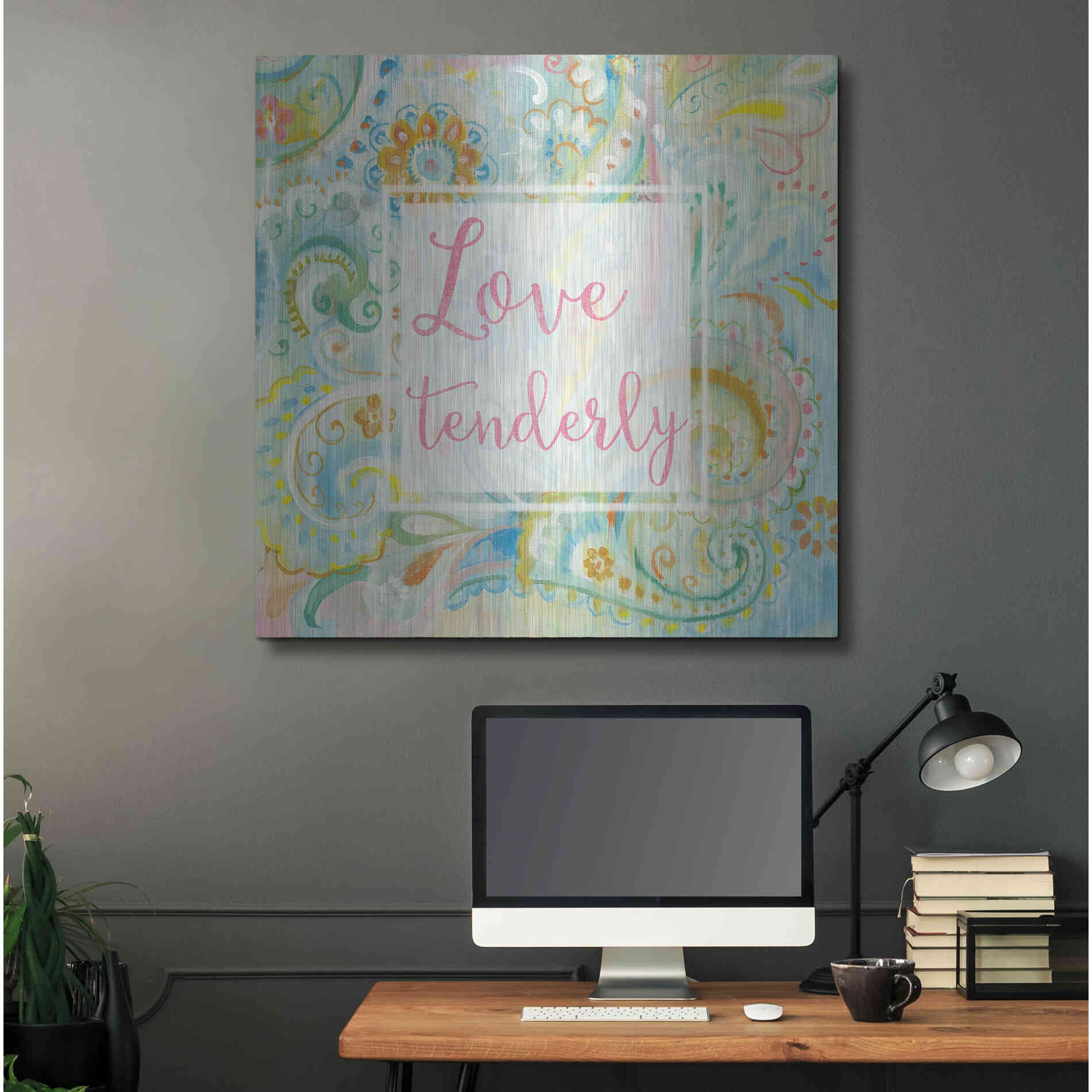 Luxe Metal Art 'Spring Dream Paisley III Pink Sentiment' by Danhui Nai, Metal Wall Art,36x36