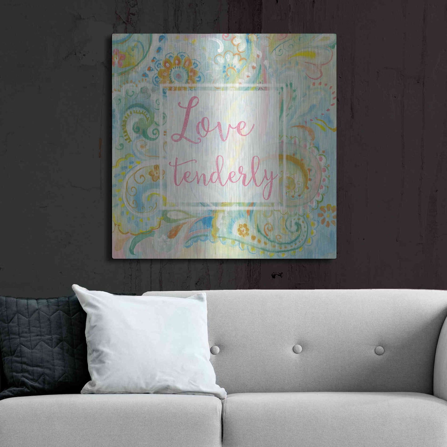 Luxe Metal Art 'Spring Dream Paisley III Pink Sentiment' by Danhui Nai, Metal Wall Art,36x36