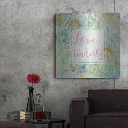 Luxe Metal Art 'Spring Dream Paisley III Pink Sentiment' by Danhui Nai, Metal Wall Art,36x36
