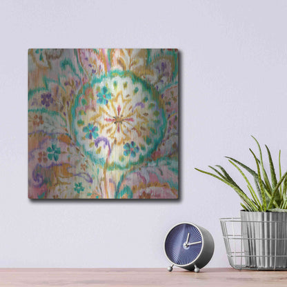 Luxe Metal Art 'Boho Paisley I Crop' by Danhui Nai, Metal Wall Art,12x12