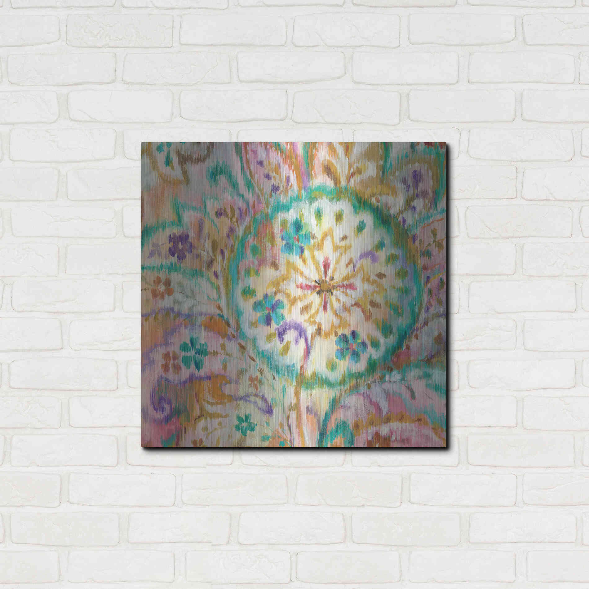 Luxe Metal Art 'Boho Paisley I Crop' by Danhui Nai, Metal Wall Art,24x24