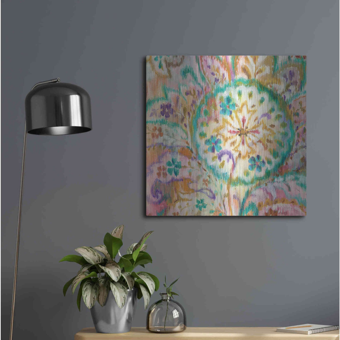 Luxe Metal Art 'Boho Paisley I Crop' by Danhui Nai, Metal Wall Art,24x24