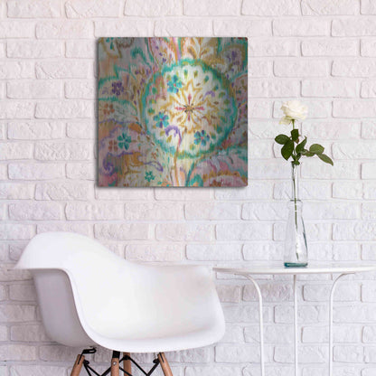 Luxe Metal Art 'Boho Paisley I Crop' by Danhui Nai, Metal Wall Art,24x24