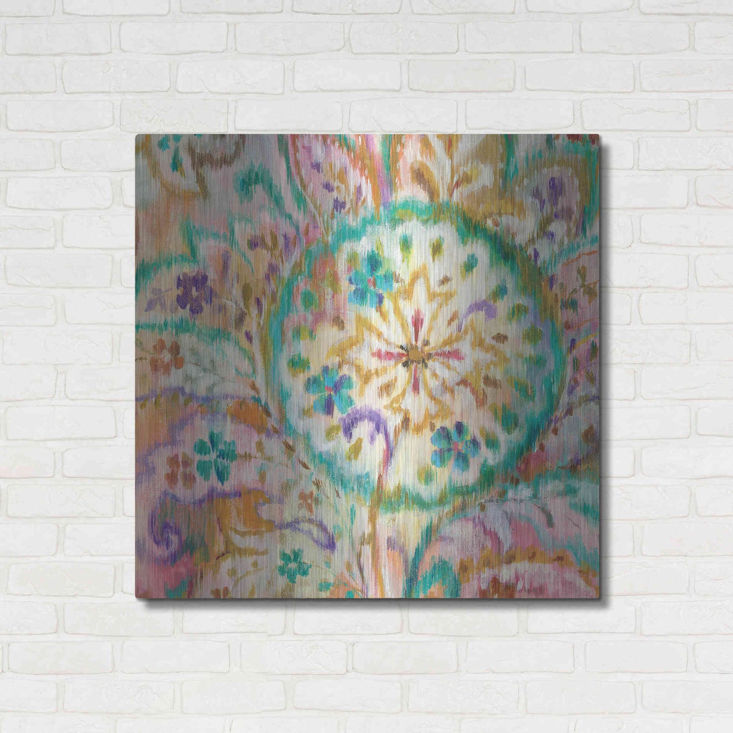 Luxe Metal Art 'Boho Paisley I Crop' by Danhui Nai, Metal Wall Art,36x36