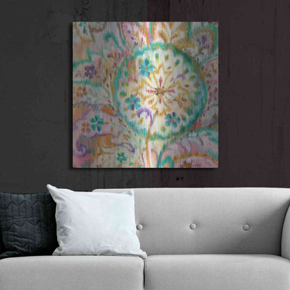 Luxe Metal Art 'Boho Paisley I Crop' by Danhui Nai, Metal Wall Art,12x12