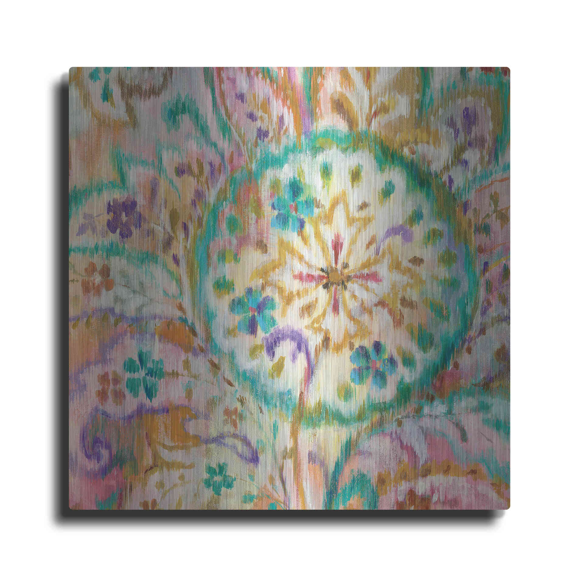 Luxe Metal Art 'Boho Paisley I Crop' by Danhui Nai, Metal Wall Art