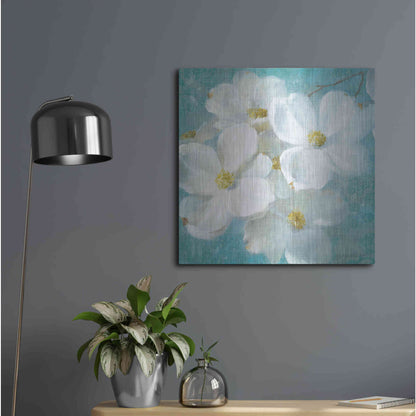 Luxe Metal Art 'Indiness Blossom Square Vintage II' by Danhui Nai, Metal Wall Art,24x24