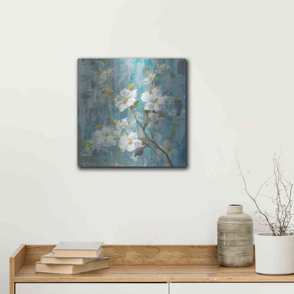Luxe Metal Art 'Graceful Magnolia II' by Danhui Nai, Metal Wall Art,12x12