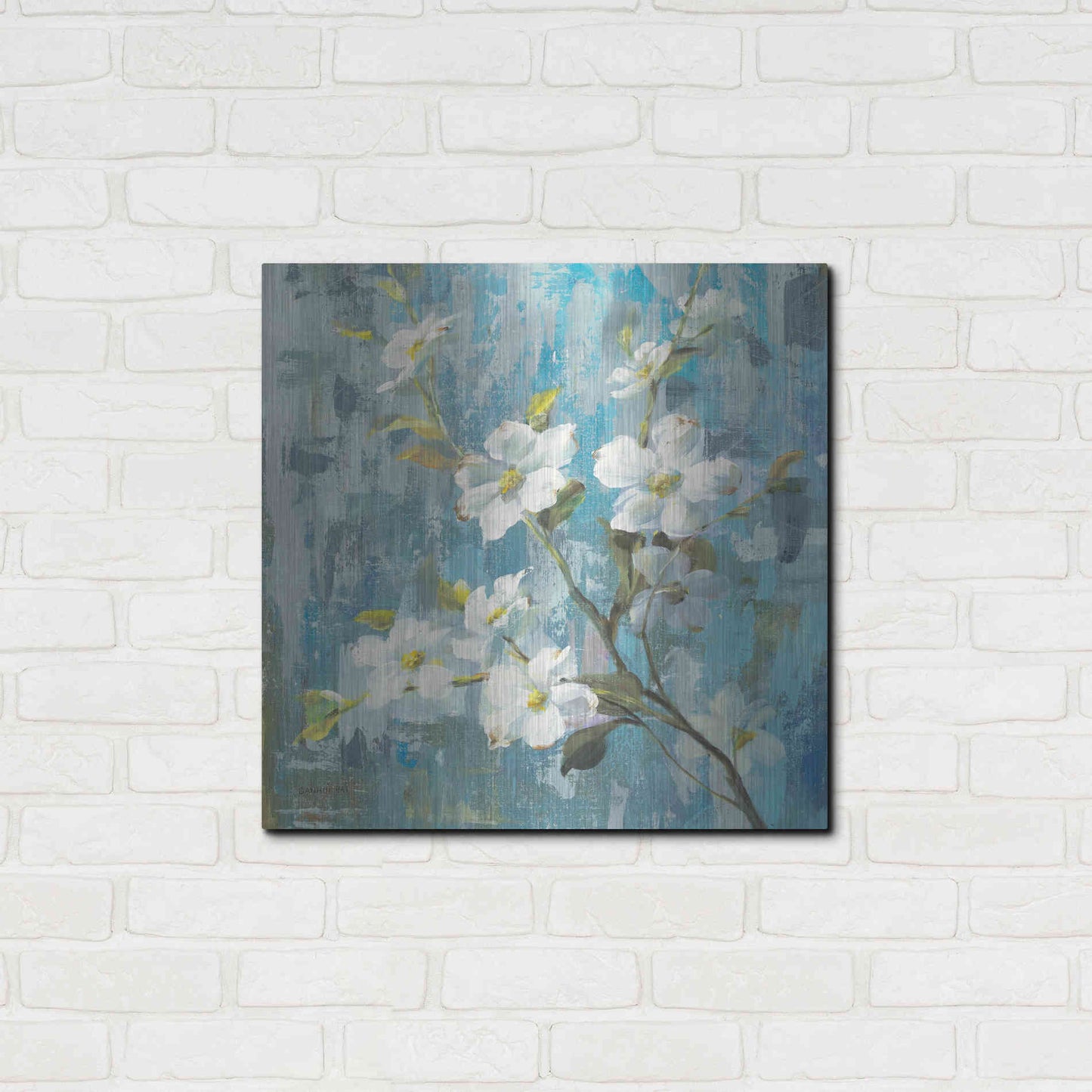Luxe Metal Art 'Graceful Magnolia II' by Danhui Nai, Metal Wall Art,24x24
