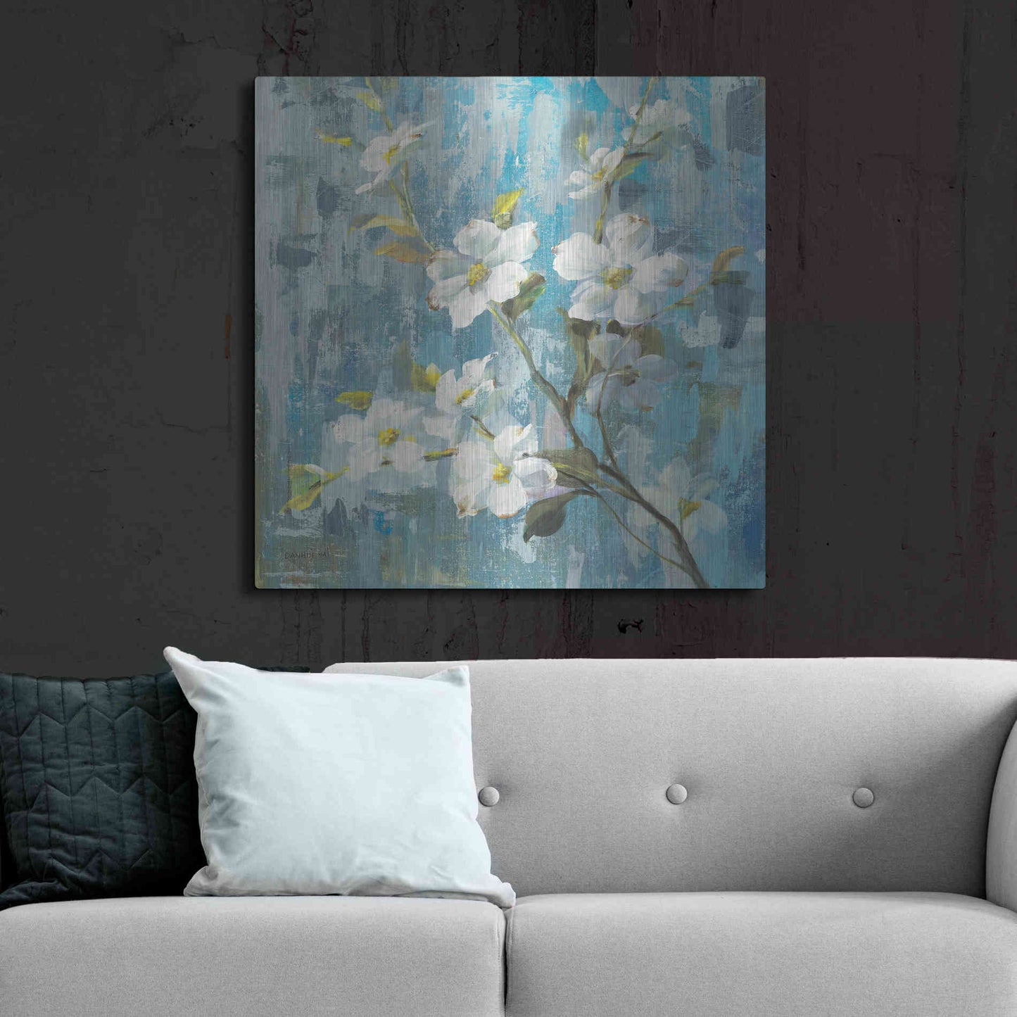Luxe Metal Art 'Graceful Magnolia II' by Danhui Nai, Metal Wall Art,36x36