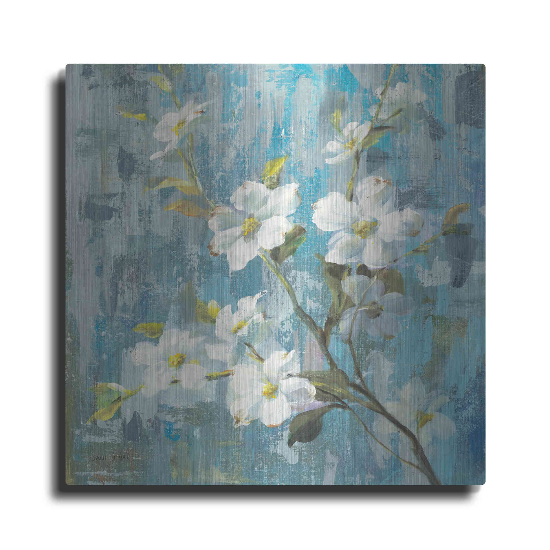 Luxe Metal Art 'Graceful Magnolia II' by Danhui Nai, Metal Wall Art