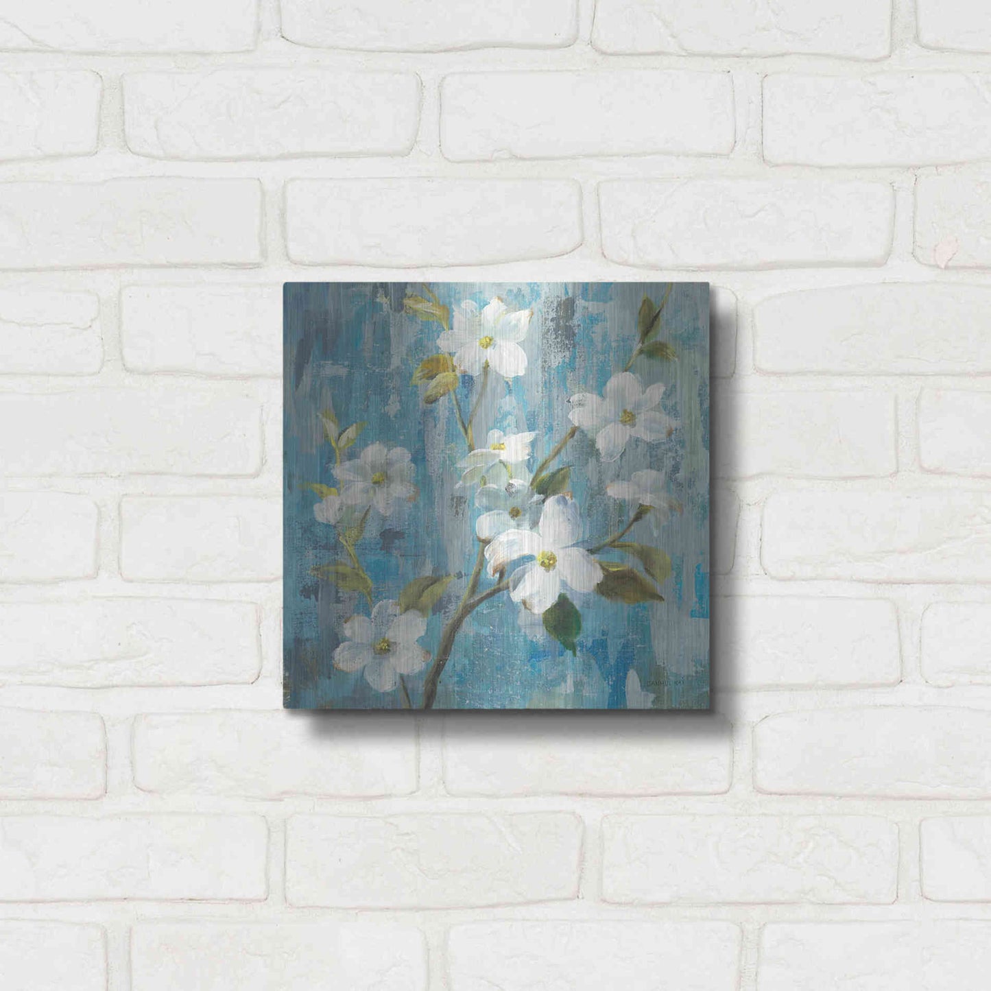 Luxe Metal Art 'Graceful Magnolia I' by Danhui Nai, Metal Wall Art,12x12