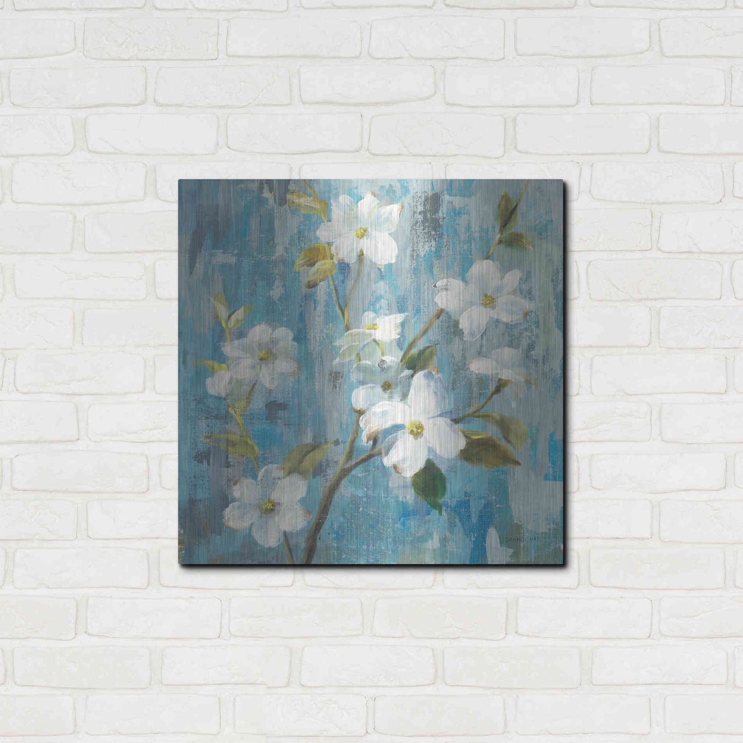 Luxe Metal Art 'Graceful Magnolia I' by Danhui Nai, Metal Wall Art,24x24