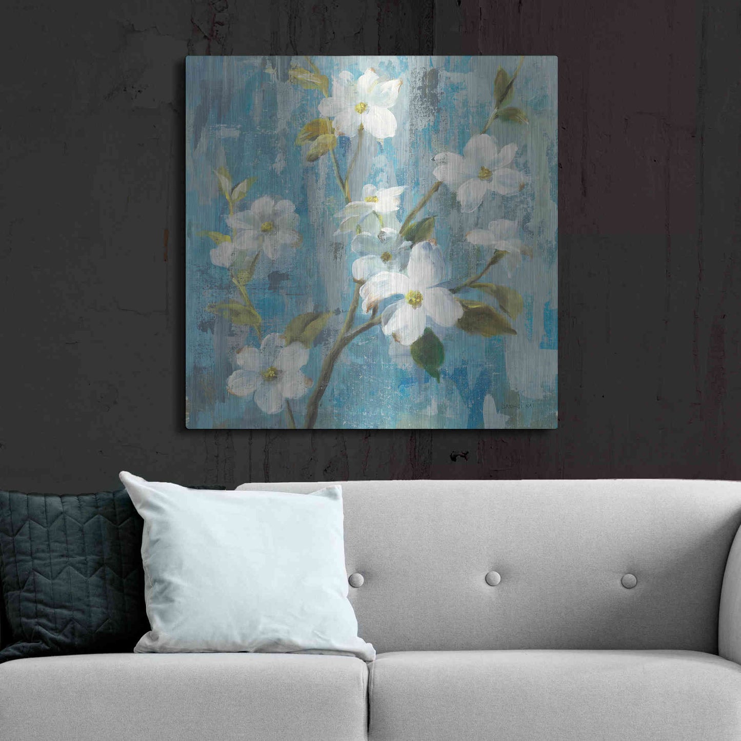 Luxe Metal Art 'Graceful Magnolia I' by Danhui Nai, Metal Wall Art,36x36