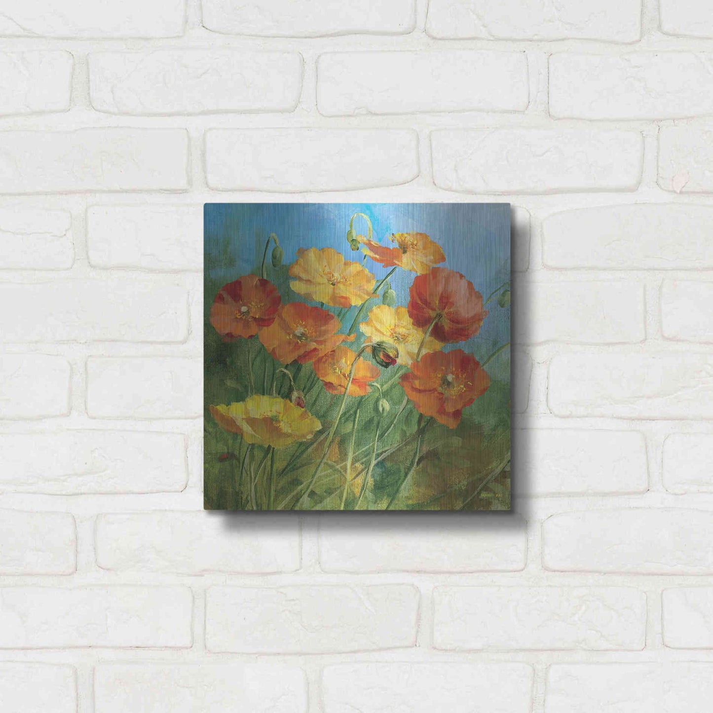 Luxe Metal Art 'Summer Field IV' by Danhui Nai, Metal Wall Art,12x12