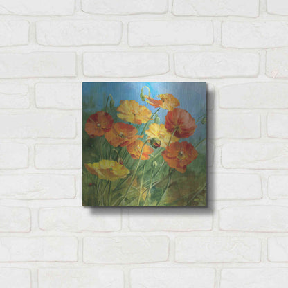 Luxe Metal Art 'Summer Field IV' by Danhui Nai, Metal Wall Art,12x12