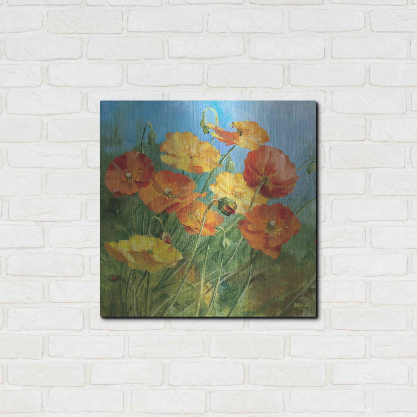 Luxe Metal Art 'Summer Field IV' by Danhui Nai, Metal Wall Art,24x24