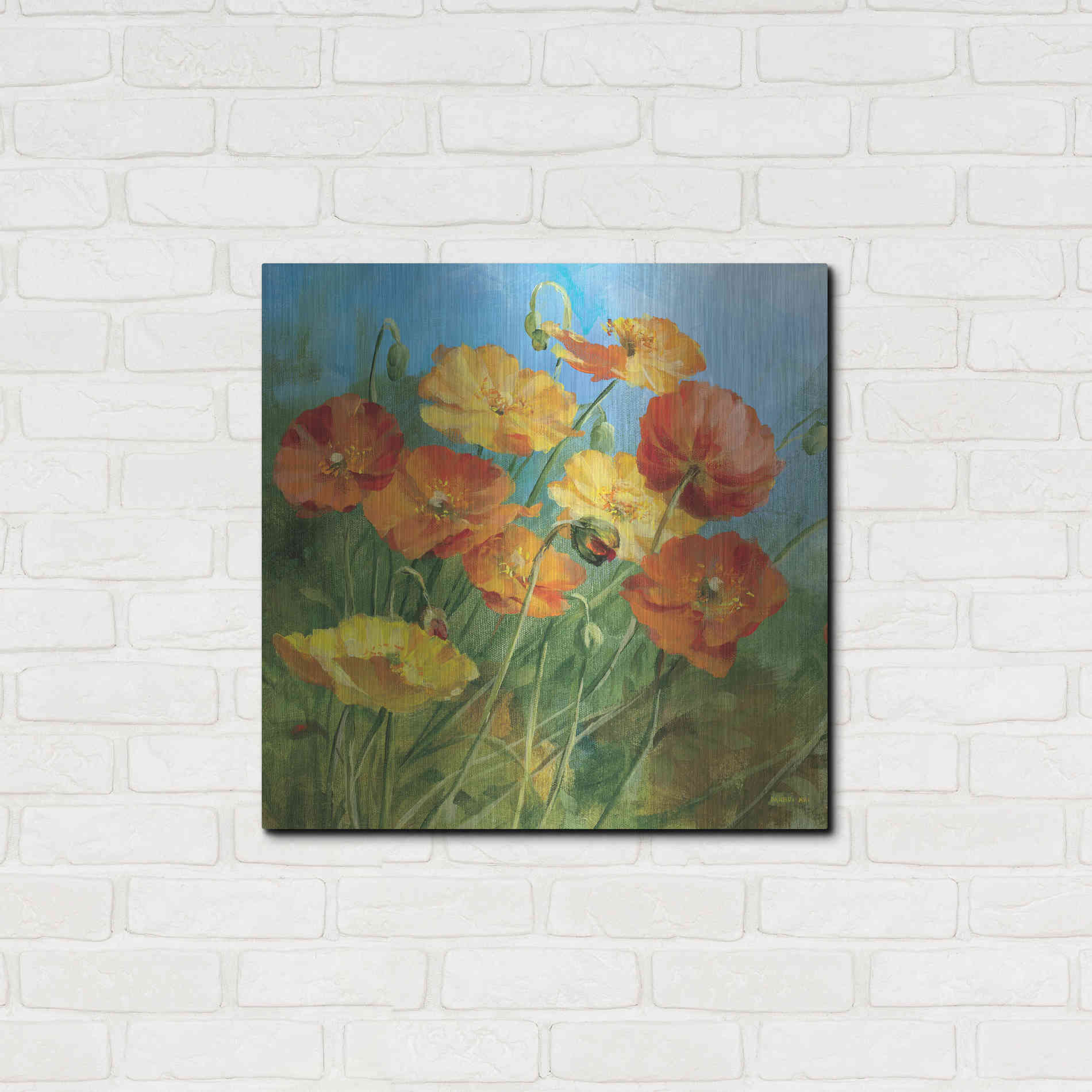 Luxe Metal Art 'Summer Field IV' by Danhui Nai, Metal Wall Art,24x24