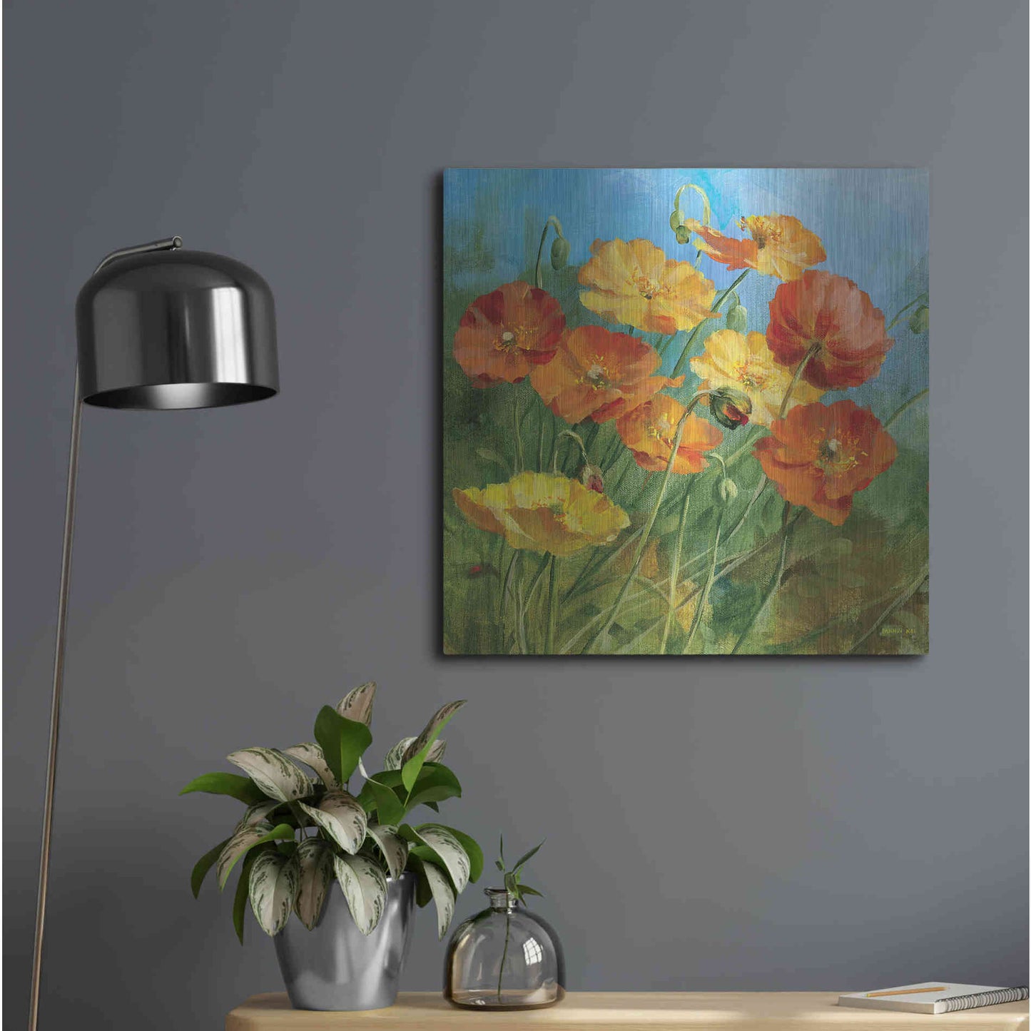 Luxe Metal Art 'Summer Field IV' by Danhui Nai, Metal Wall Art,24x24