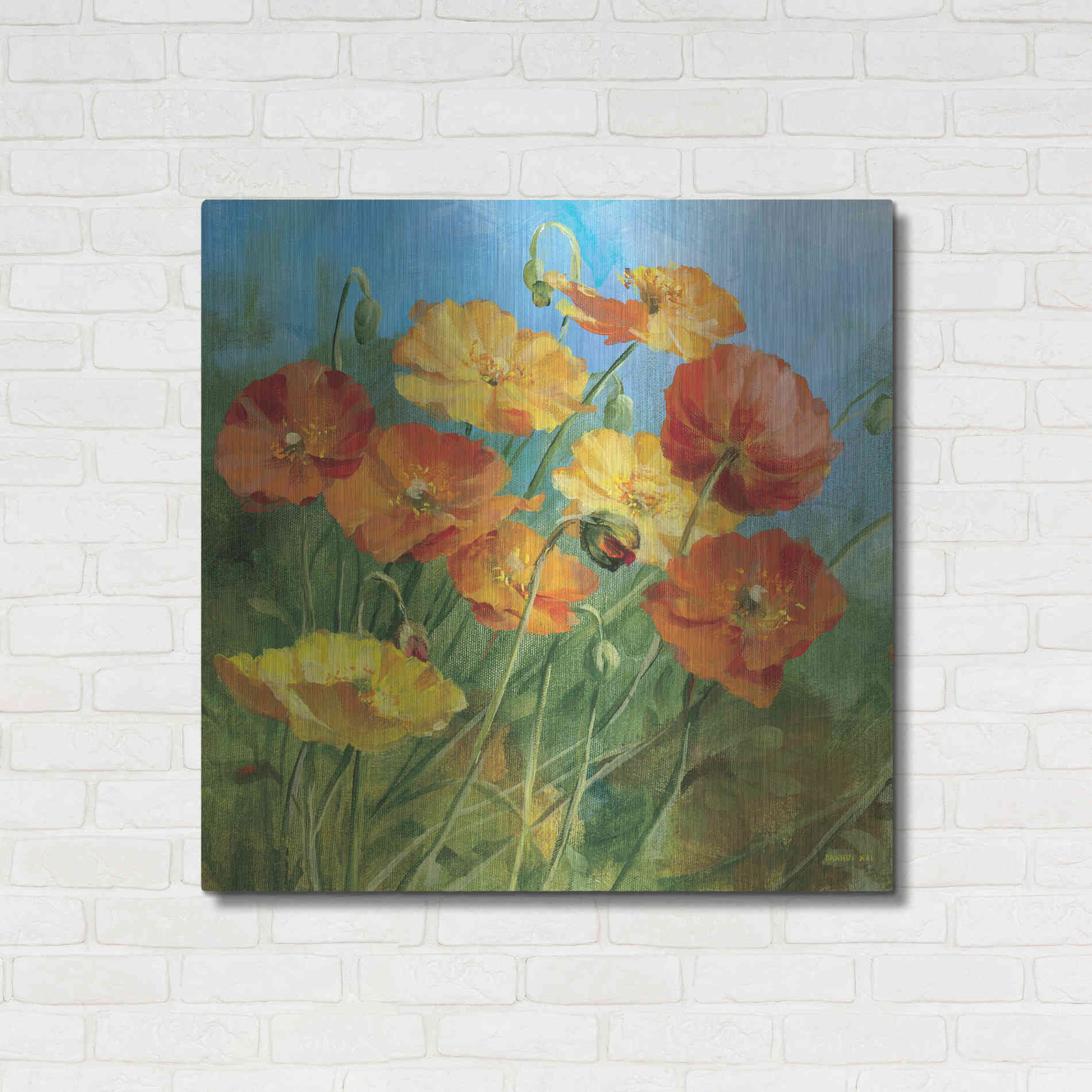 Luxe Metal Art 'Summer Field IV' by Danhui Nai, Metal Wall Art,36x36