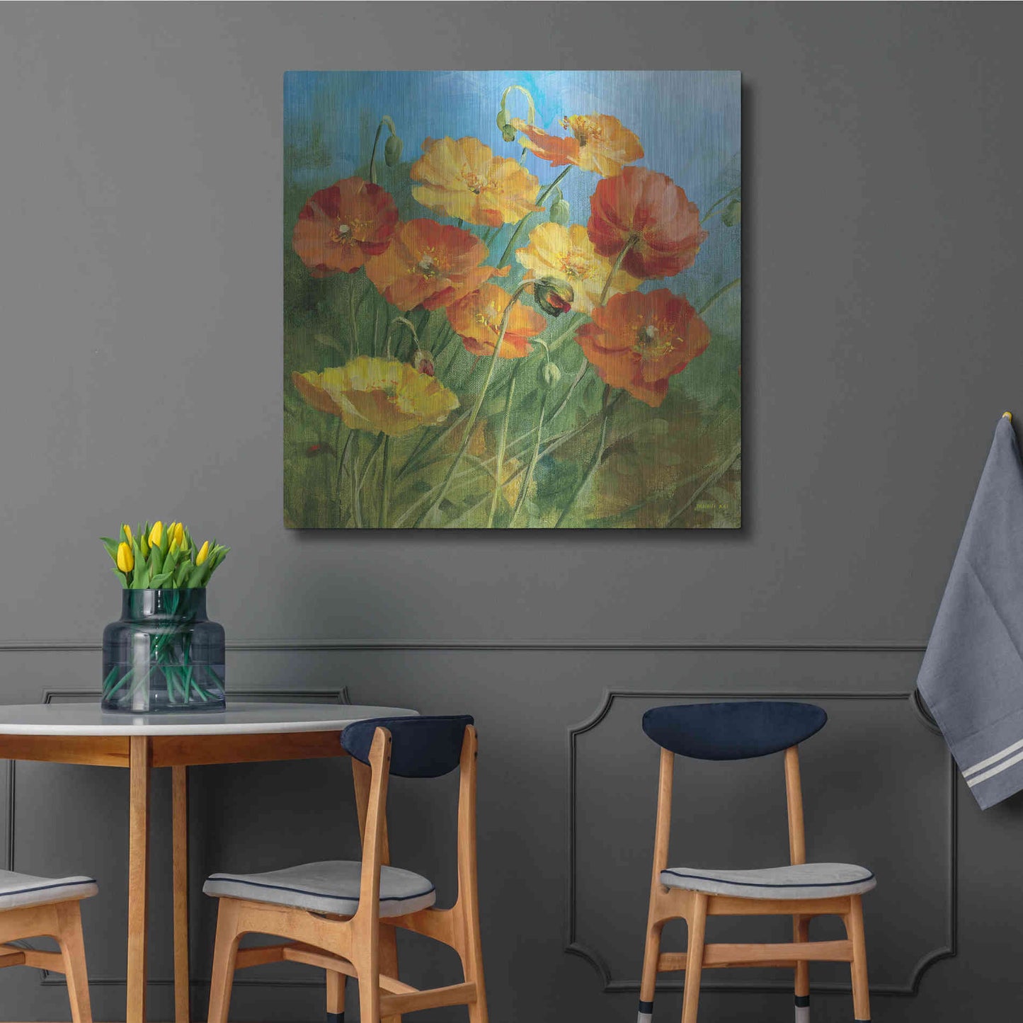 Luxe Metal Art 'Summer Field IV' by Danhui Nai, Metal Wall Art,36x36