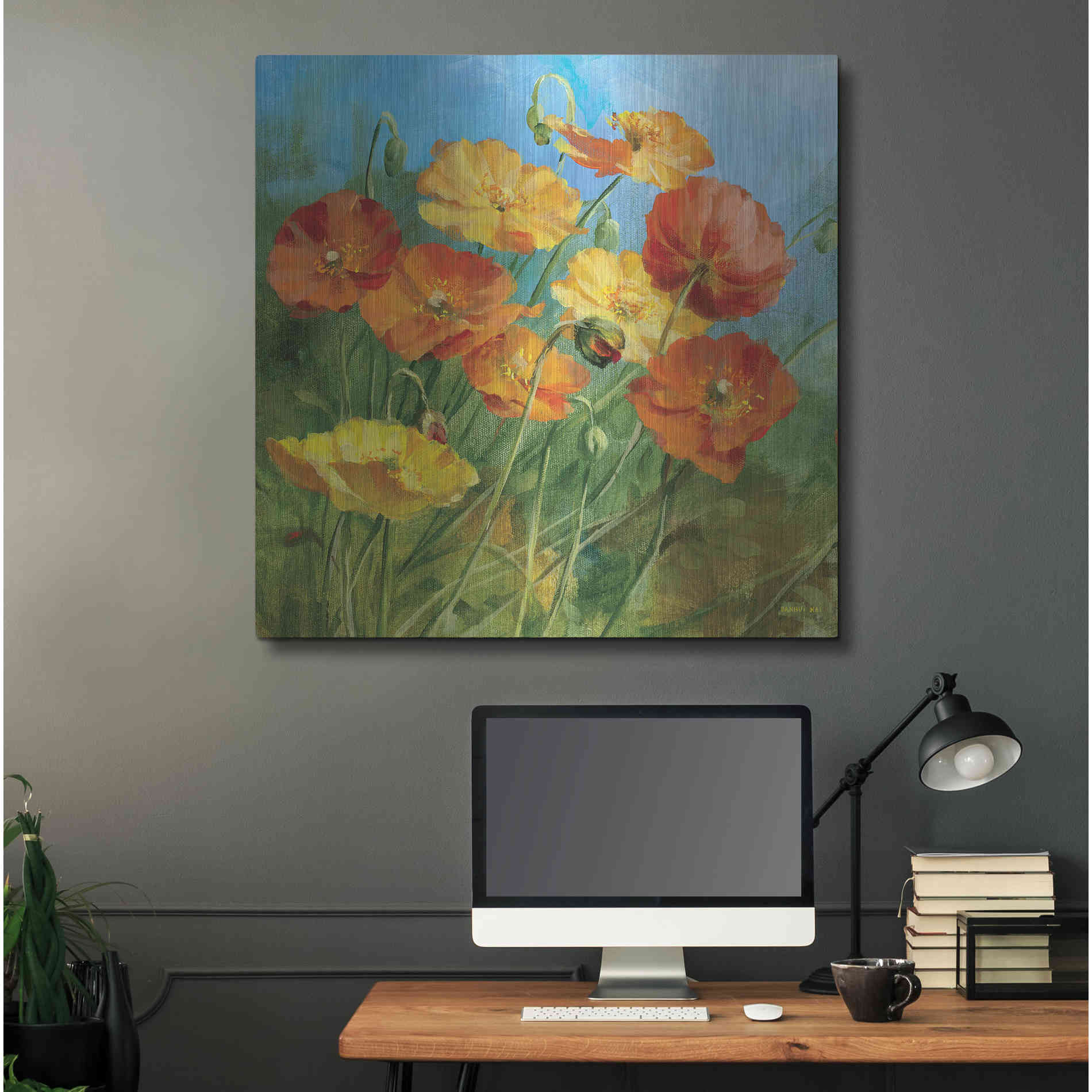 Luxe Metal Art 'Summer Field IV' by Danhui Nai, Metal Wall Art,36x36