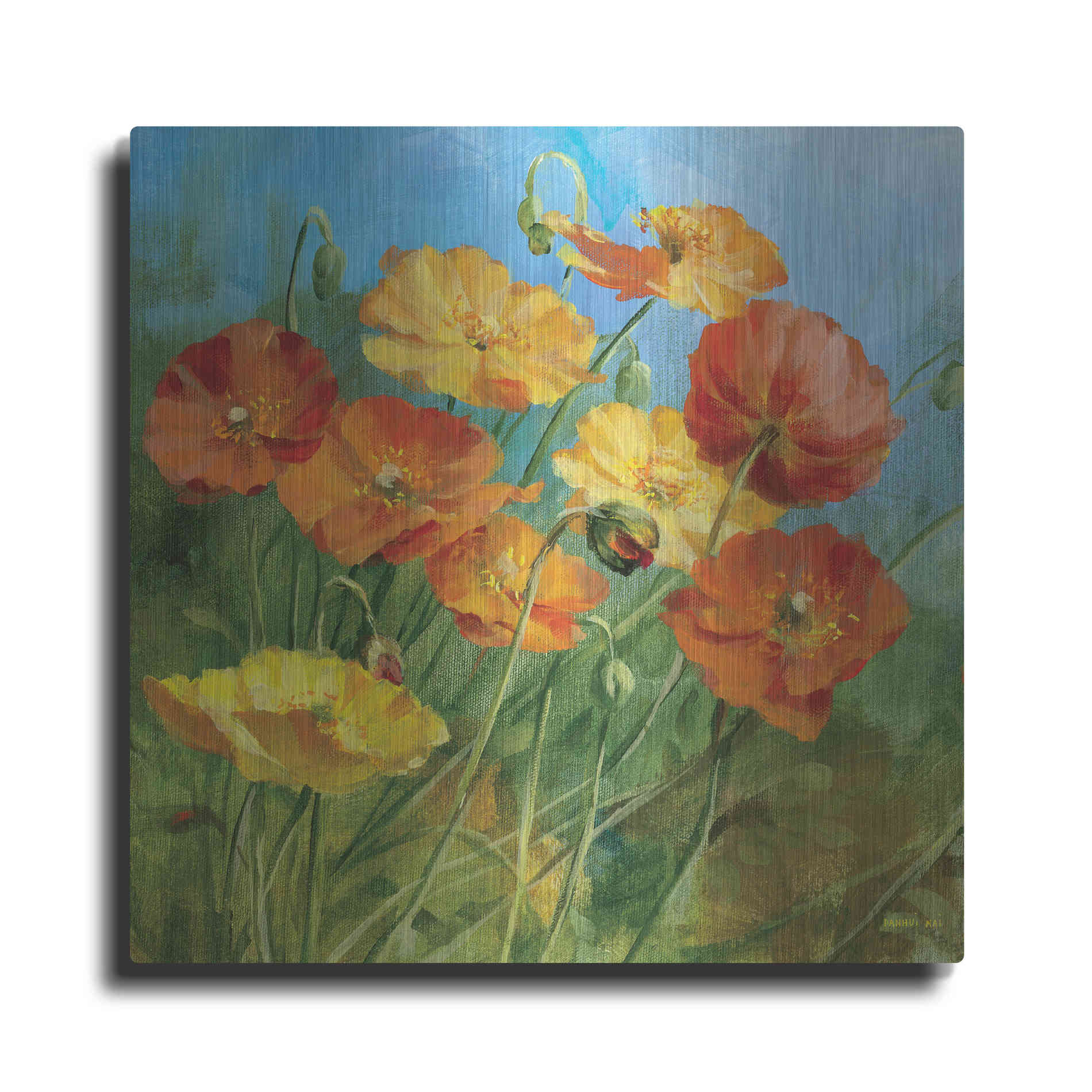 Luxe Metal Art 'Summer Field IV' by Danhui Nai, Metal Wall Art