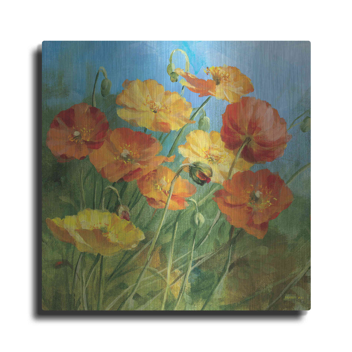 Luxe Metal Art 'Summer Field IV' by Danhui Nai, Metal Wall Art