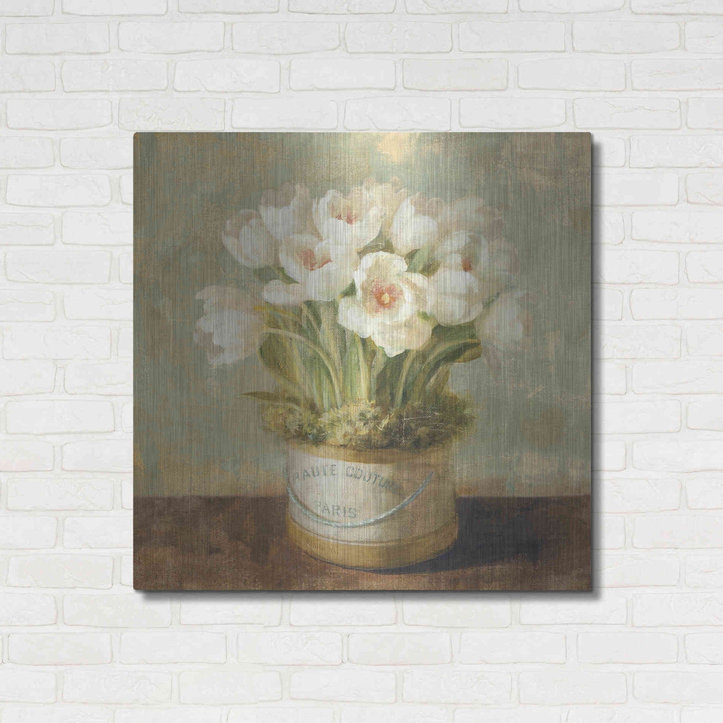 Luxe Metal Art 'Hatbox Tulips' by Danhui Nai, Metal Wall Art,36x36