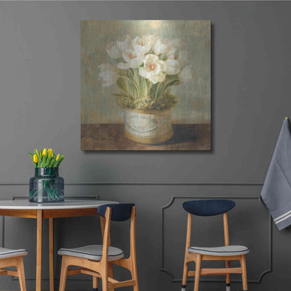 Luxe Metal Art 'Hatbox Tulips' by Danhui Nai, Metal Wall Art,36x36