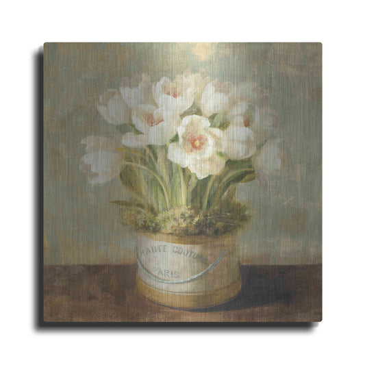 Luxe Metal Art 'Hatbox Tulips' by Danhui Nai, Metal Wall Art