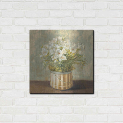 Luxe Metal Art 'Hatbox Freesia' by Danhui Nai, Metal Wall Art,24x24