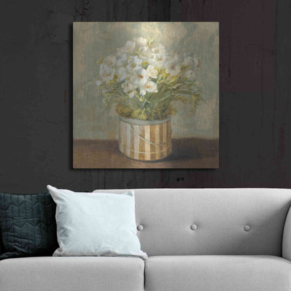 Luxe Metal Art 'Hatbox Freesia' by Danhui Nai, Metal Wall Art,36x36