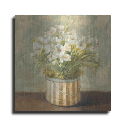 Luxe Metal Art 'Hatbox Freesia' by Danhui Nai, Metal Wall Art