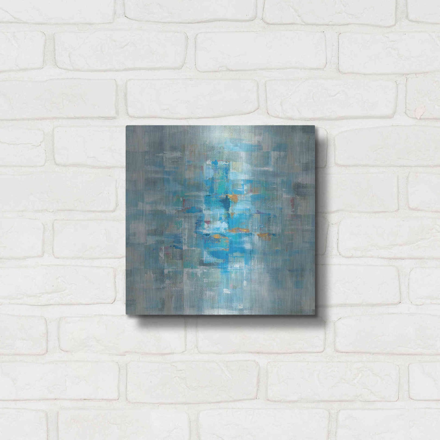 Luxe Metal Art 'Abstract Squares' by Danhui Nai, Metal Wall Art,12x12